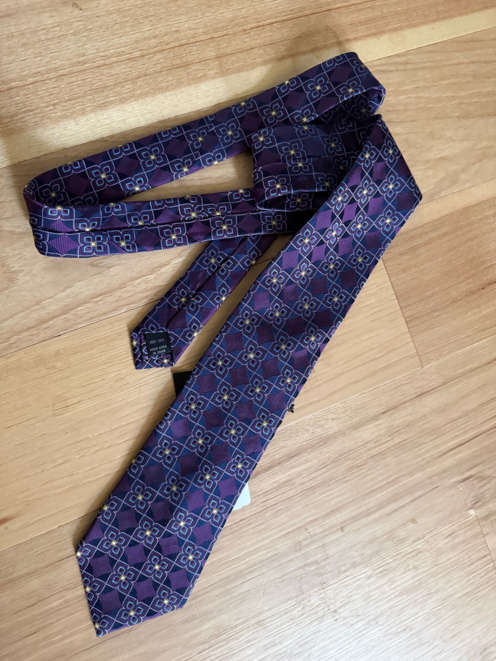 Jos A.Bank Purple Geometric Tie